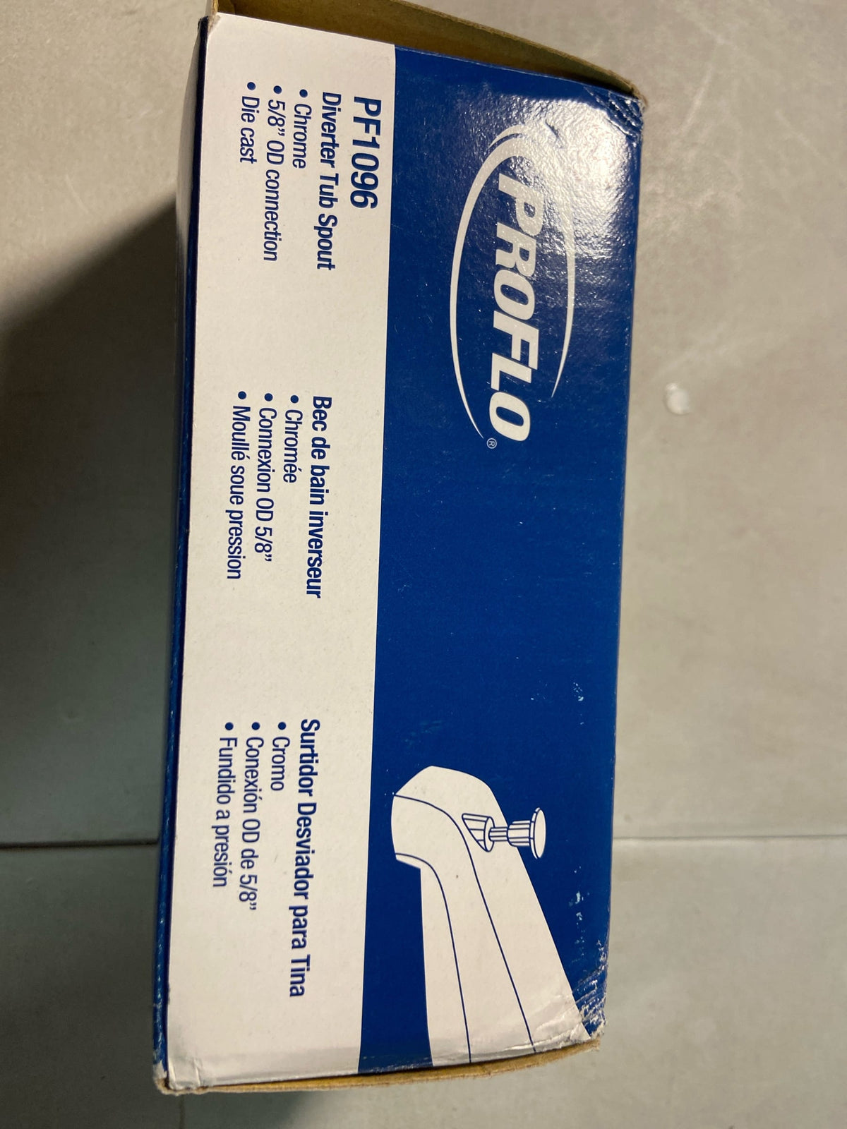 PROFLO PF1096 5" Integrated Diverter Tub Spout - CP Die Cast - Chrome