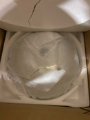 Vigo VGT1061 Giovanni 17" Circular Glass Vessel Bathroom Sink with 1.2 GPM Waterfall 11" H Deck Mounted Bathroom Faucet and Pop-Up Drain Assembly - PVD Brushed Nickel