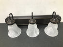 Progress lighting P2103-20DI Solvang 24 in. 3-Light Antique Bronze Vanity Light with Etched Alabaster Glass Shades
