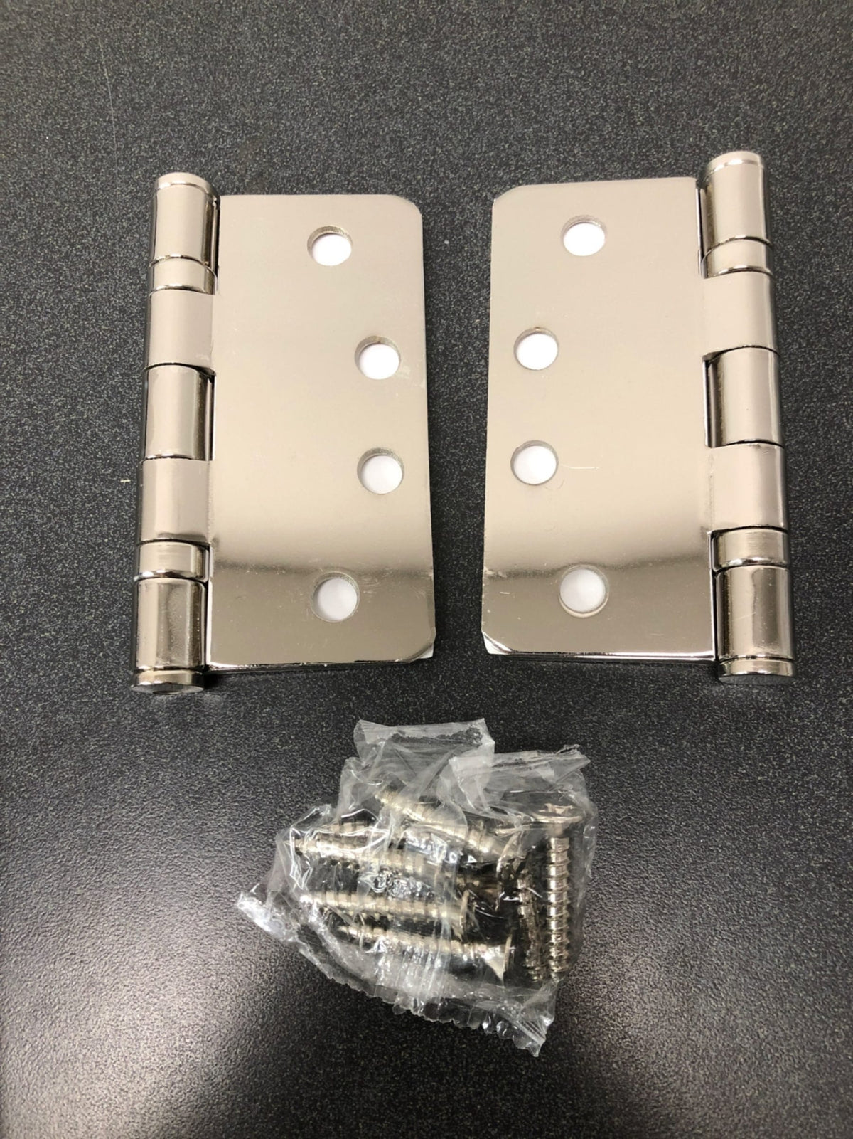 Emtek 94024US14 4" x 4" Ball Bearing 1/4" Radius Corners Mortise Hinge - Pair - Polished Nickel