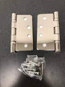 Emtek 94024US14 4" x 4" Ball Bearing 1/4" Radius Corners Mortise Hinge - Pair - Polished Nickel