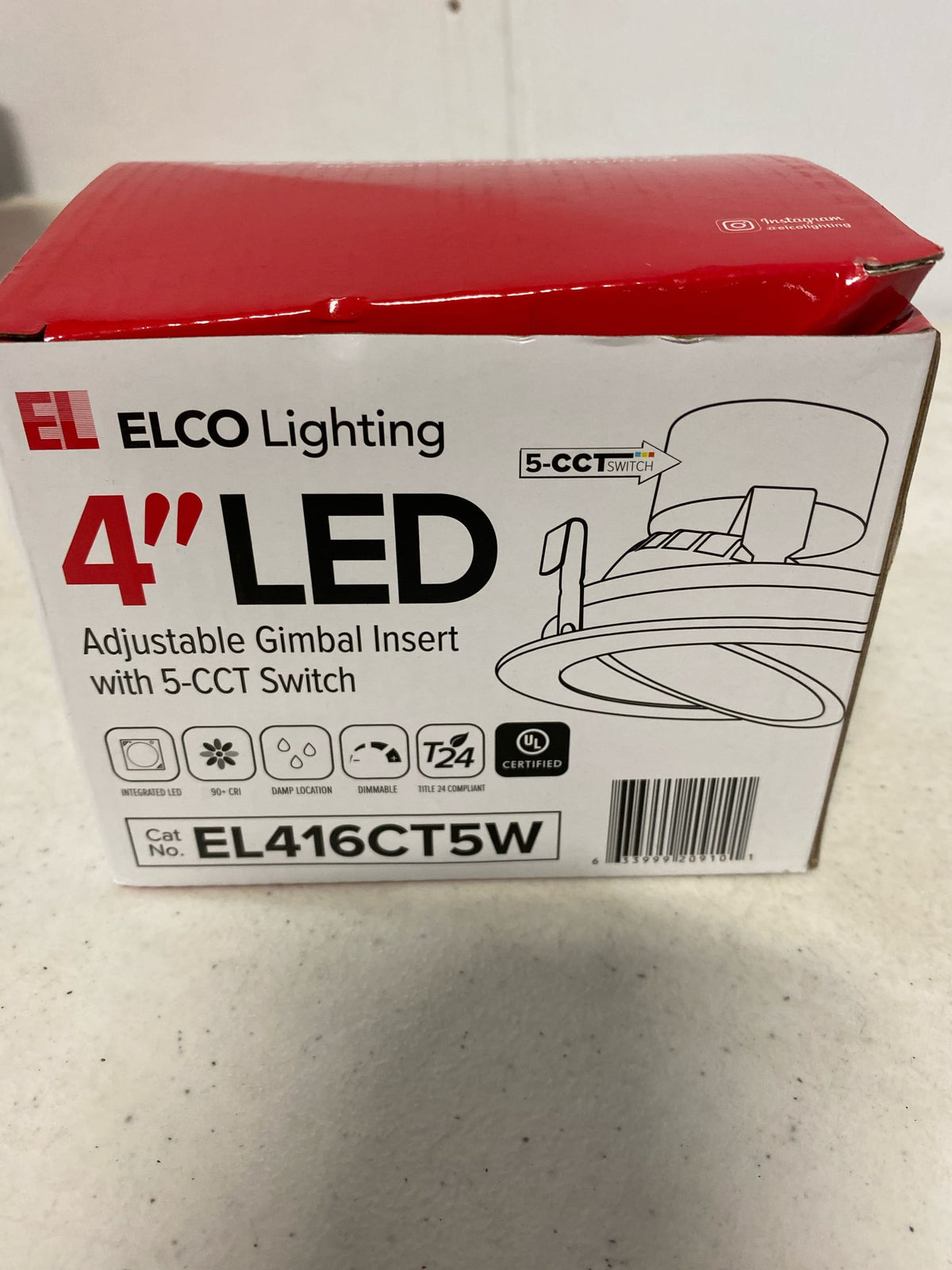 Elco El416ct5 4" Integrated Led Adjustable Recessed Trim - White