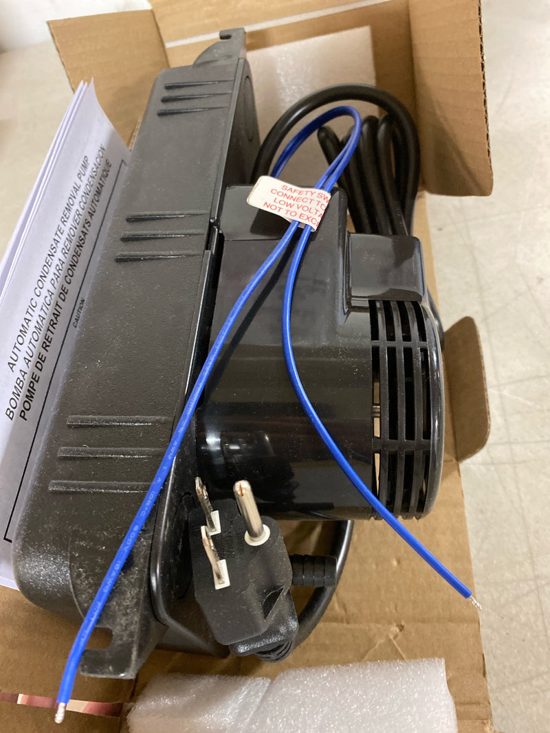 Beckett CL202UL Low Profile Condensate Pump with Safety Switch, 230V, 20 ft Max Lift, 145 GPH, Automatic On/Off Operation, Black