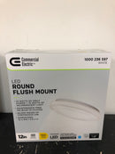 Commercial electric 54074391 12 in. White Round Closet Light LED Flush Mount Ceiling Light 1000 Lumens 4000K Bright White Dimmable Pantry Laundry