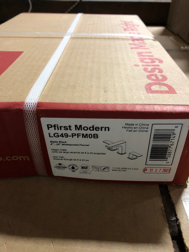 Pfister LG49-PFM0B Pfirst Modern 1.2 GPM Widespread Bathroom Faucet - Matte Black