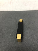 Sietto P-1203-SB Affinity 5-5/8 Inch Center to Center Handle Cabinet Pull with Black Glass - Satin Brass