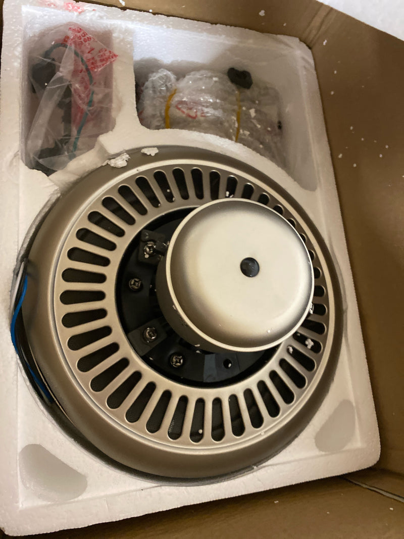 Craftmade 30" Piccolo PI30BN5 Indoor/Outdoor Damp Rated Ceiling Fan in Brushed Satin Nickel Finish with set of 5 Custom Reversible Brushed Nickel/Greywood Blades Included