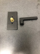 Baldwin HDSQUCFR190 Square Non-Turning One-Sided Dummy Door Lever with 5 Inch Rectangle Rose from the Reserve Collection - Satin Black