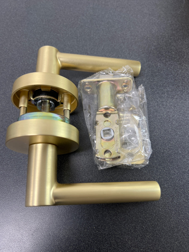 Miseno MLK4012SB Elkton Round Rod Passage Door Lever Set - Satin Brass