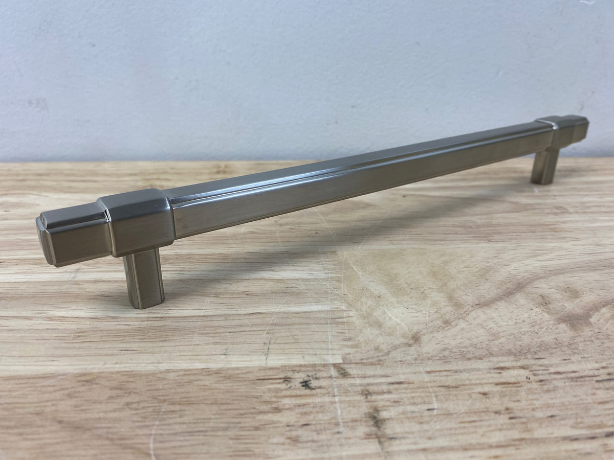 Belwith Keeler B077026-SN Monroe 8-13/16" Center to Center Square Cabinet Bar Handle / Drawer Pull - Satin Nickel