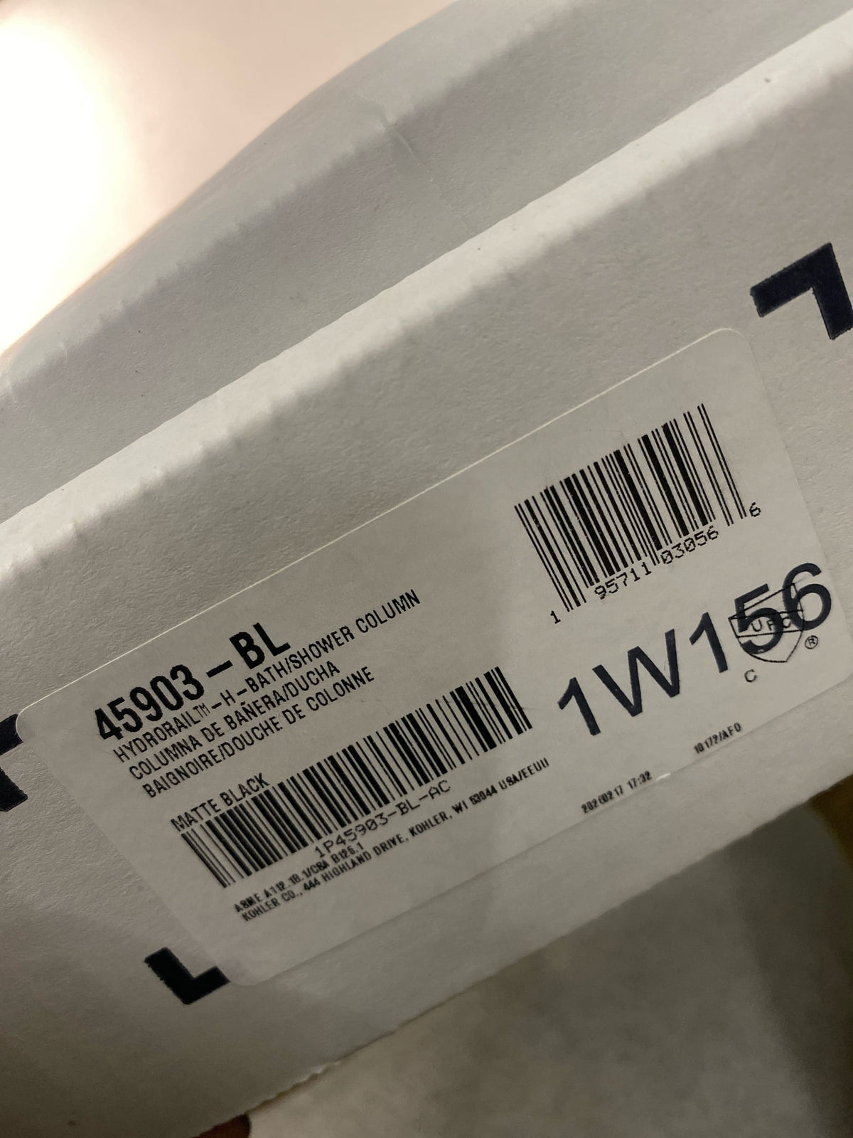 Kohler K-45903-BL HydroRail-H 27" Bath/Shower Column - Matte Black