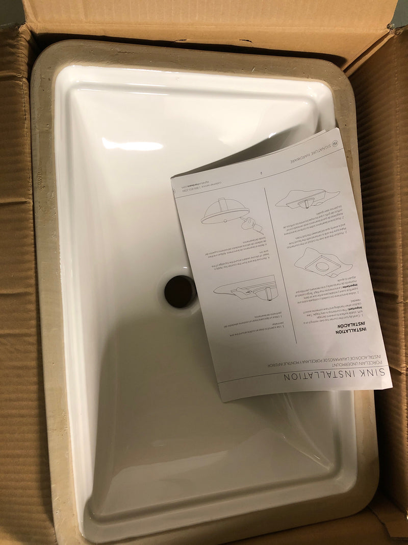 Signature Hardware SHKLU1812WH Key Largo 20" Rectangular Porcelain Undermount Bathroom Sink - White