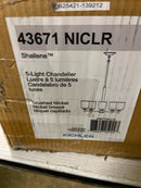 Shailene 18.5" 5-Light Chandelier with Clear Glass in Brushed Nickel, for Small Kitchen, Dining Area, Office, Bedroom, (18.5" x 23.75"), 43671NICLR