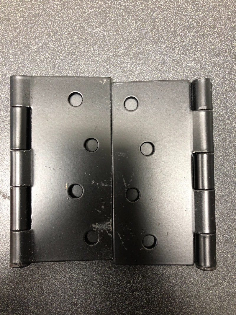 Deltana S44U1B-R Steel 4" x 4" Square Corner Plain Bearing Mortise Hinges - Zig Zag - Pair - Black