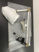 House of Troy AR403-WT/SB Aria Clamp-On Table Lamp - White / Satin Brass