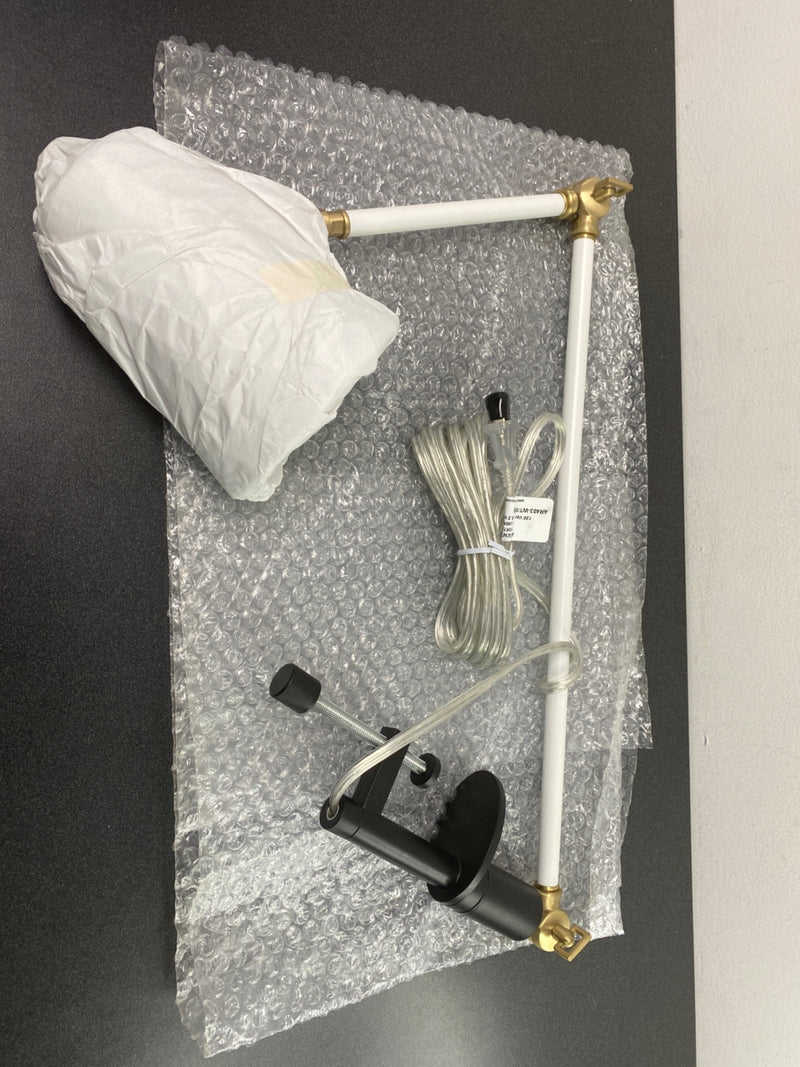 House of Troy AR403-WT/SB Aria Clamp-On Table Lamp - White / Satin Brass