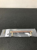 Century 18458-4WAL Diamond Knurling X Wood 5-1/16 Inch Center to Center Bar Cabinet Pull - Satin Brass / Walnut