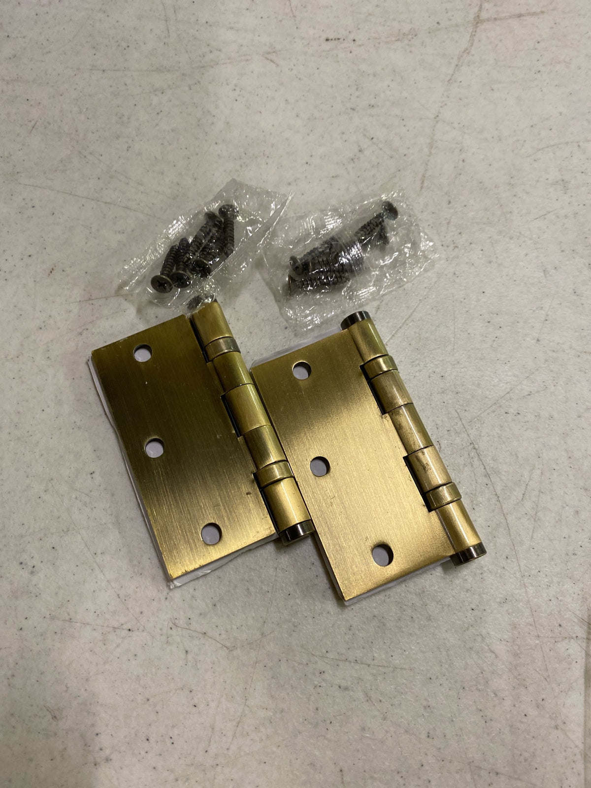 Emtek 96413US7 3.5" x 3.5" Solid Brass Square Corner Ball Bearing Mortise Hinge - Pair - French Antique