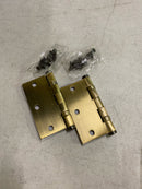 Emtek 96413US7 3.5" x 3.5" Solid Brass Square Corner Ball Bearing Mortise Hinge - Pair - French Antique