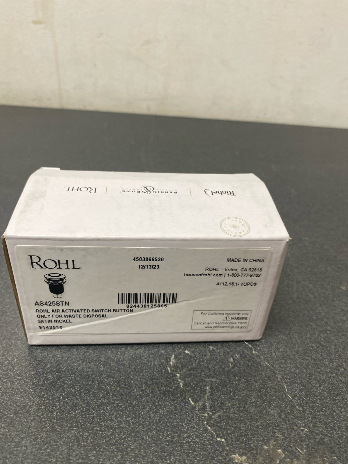 Rohl AS425STN Waste Disposal Air Switch Button - Satin Nickel