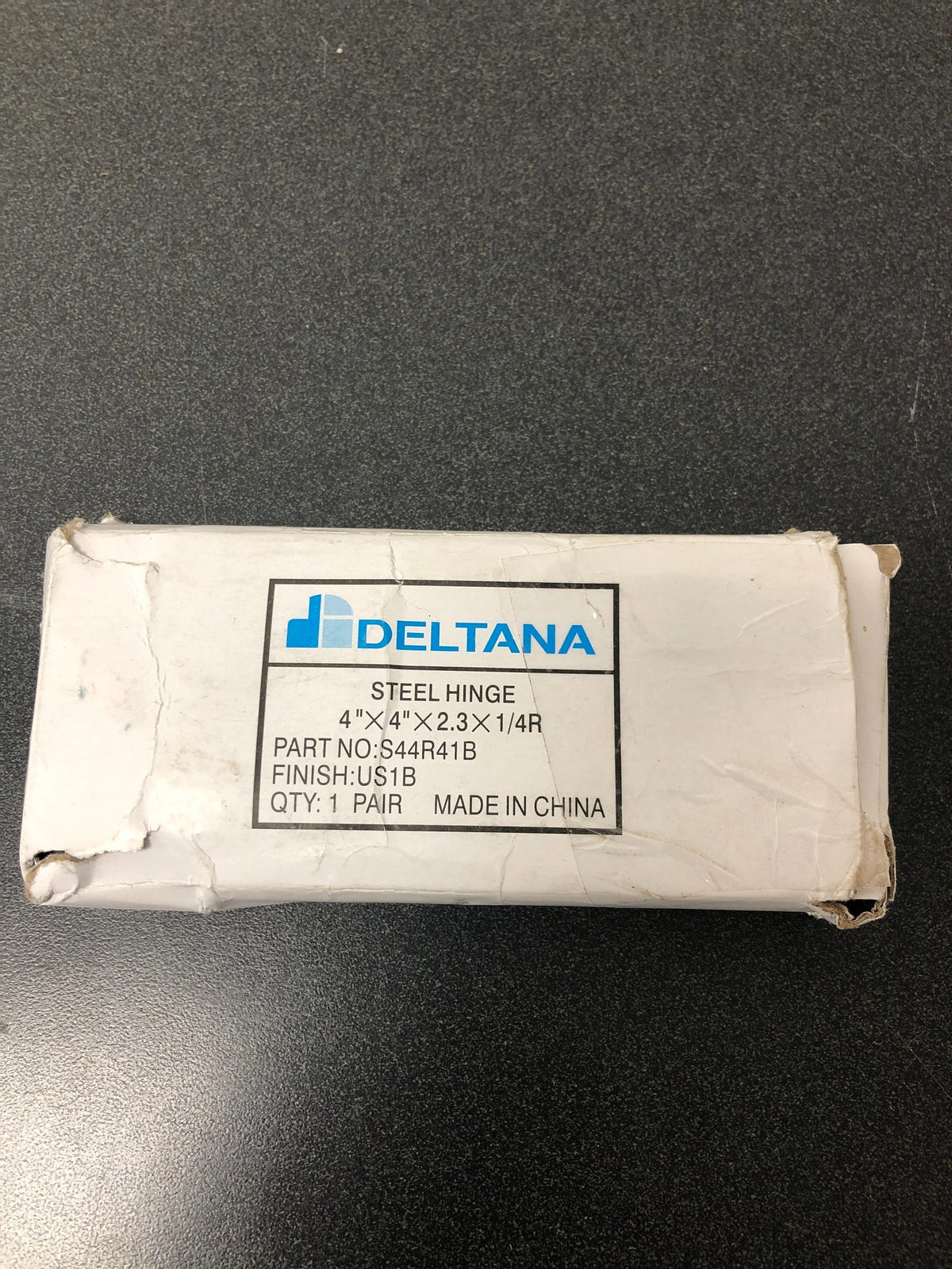 Deltana S44R41B 4 x 4 Plain Bearing 1/4" Radius Corner Full Mortise Hinge - Pair - Flat Black