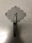 Signature Hardware 294027 Scalloped 3-3/4 Inch Wide Single Coat and Hat Hook - Black Powder Coat