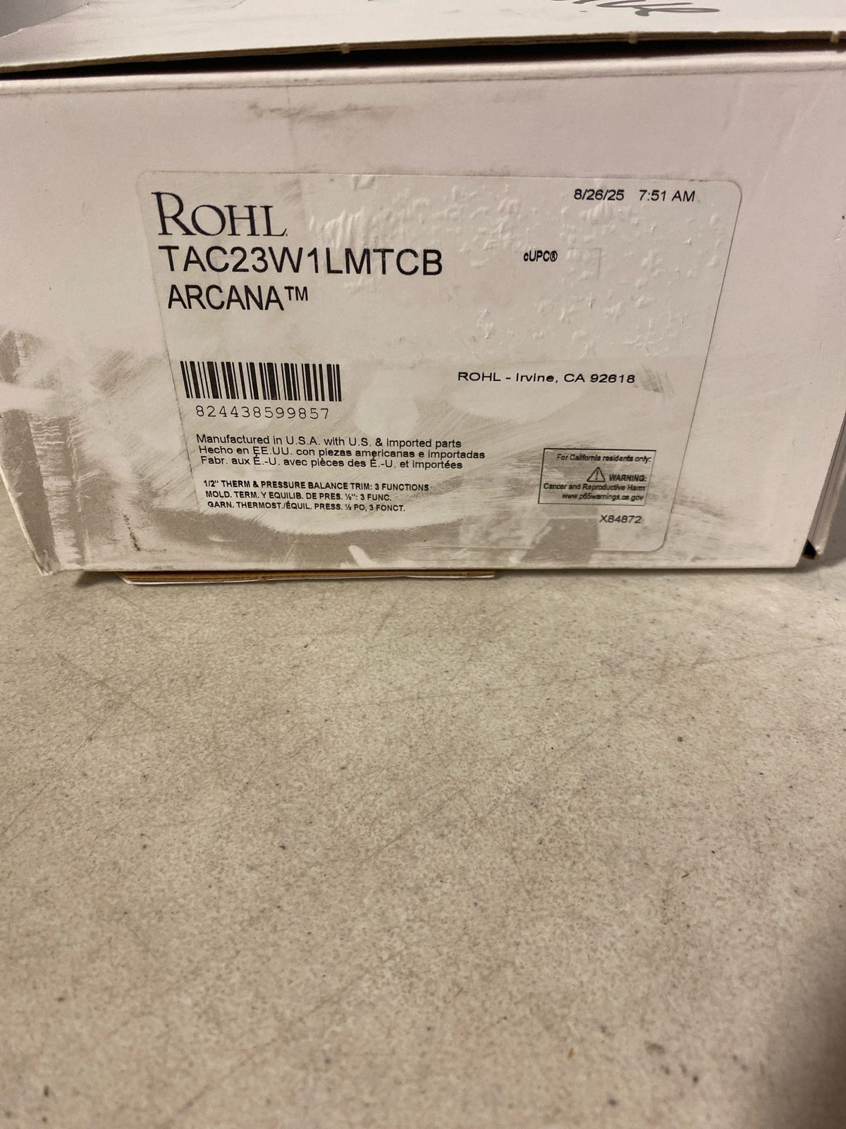 Arcana 1/2 Therm & Pressure Balance Trim with 3 Functions Shared