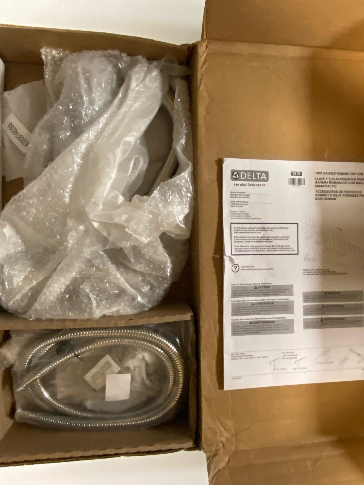 Delta T4797-SSLHP Cassidy Deck Mounted Roman Tub Filler Trim with Hand Shower - Handles and Rough-In Valve Sold Separately - Brilliance Stainless