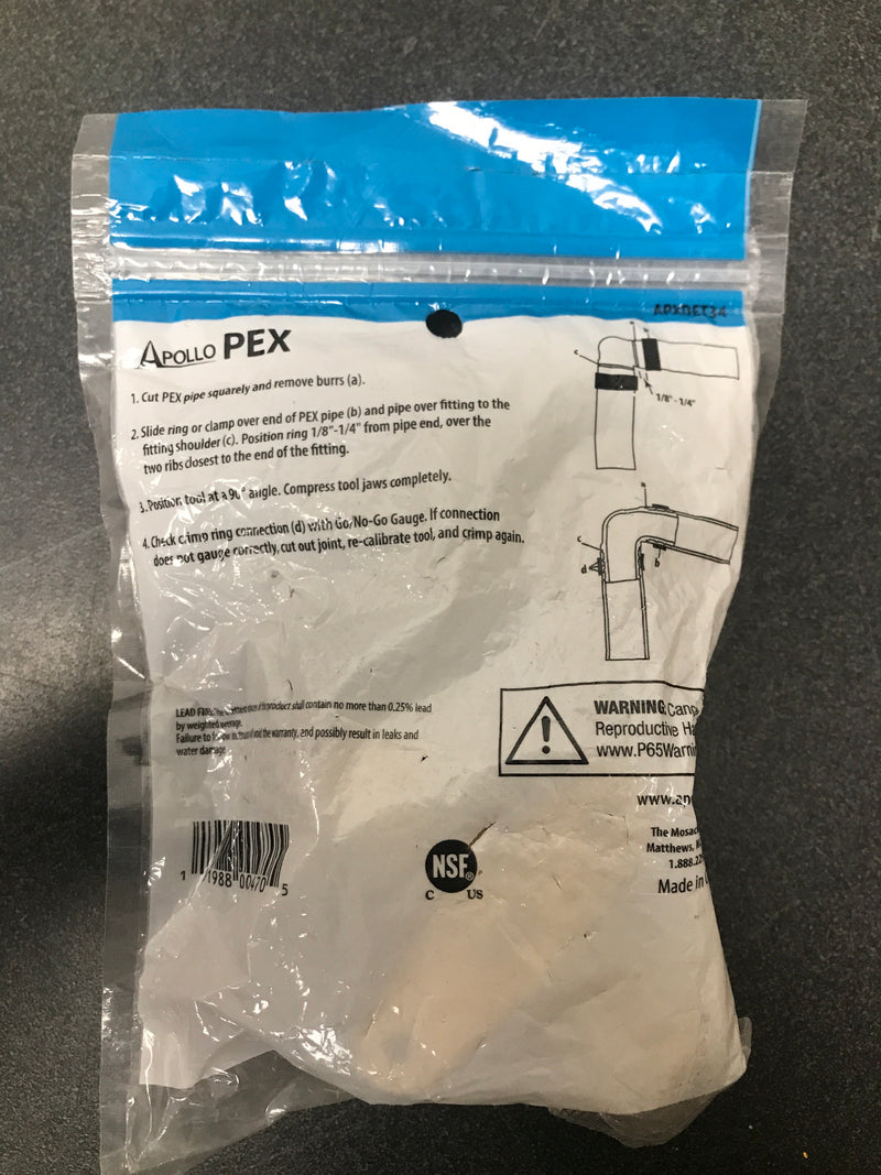 Apollo APXDET34 3/4 in. Brass PEX-B Barb x PEX-B Barb x Female Pipe Thread Drop-Ear Tee
