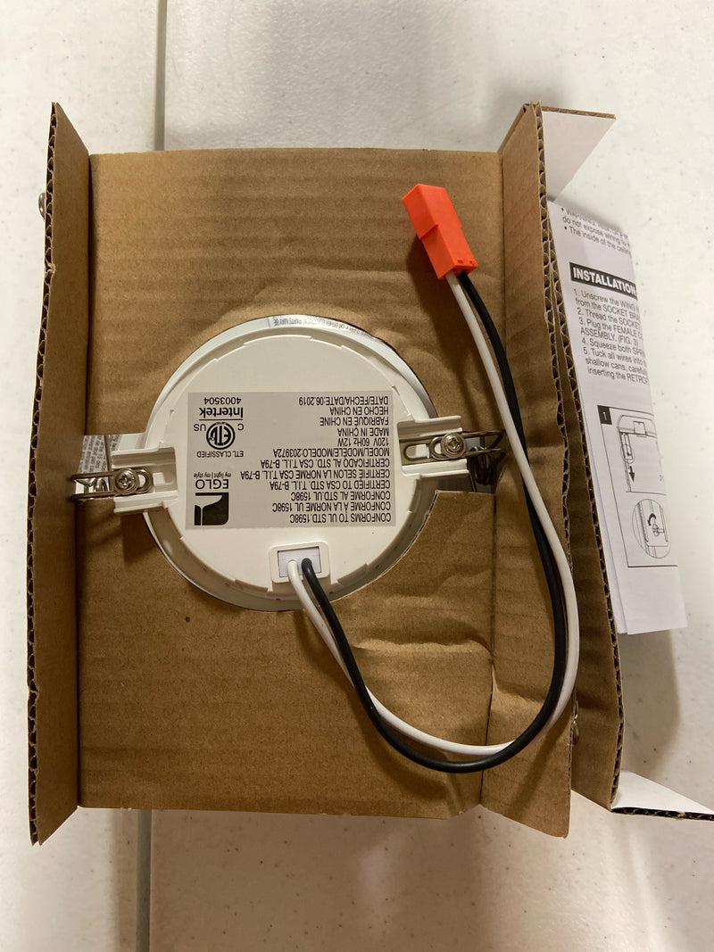 Eglo 203972A 7" Wide LED Retrofit Baffle Recessed Trim - 3000K - White