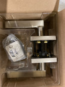 Kwikset 730HFLSQT-15V1 Halifax Privacy Door Lever Set with Square Rose - Satin Nickel