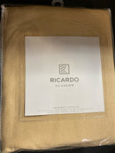 Ricardo 03800-79-484-57 Gold Leaf Woven Grommet Room Darkening Curtain - 112 in. W x 84 in. L
