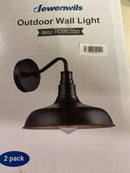 Dewenwils HOWL02D 10 in. Matte Black Barn Outdoor AC Wall Lantern Mental Shade Sconce with No Bulbs Included (2-Pack )