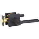 Emtek 5122HLOUS19RH Helios Right Handed Single Cylinder Keyed Entry Door Lever Set with Square Rose - Flat Black