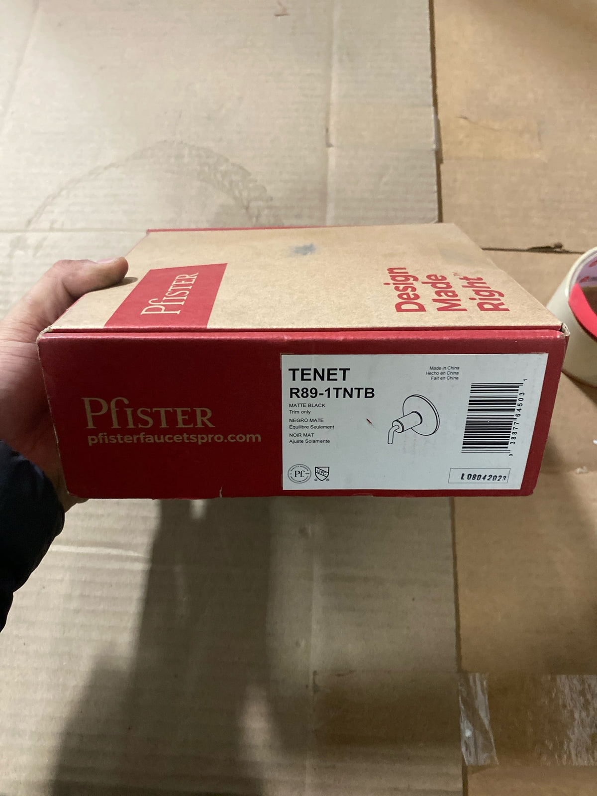 Pfister R89-1TNTB Tenet Pressure Balanced Valve Trim Only with Single Lever Handle - Less Valve - Matte Black
