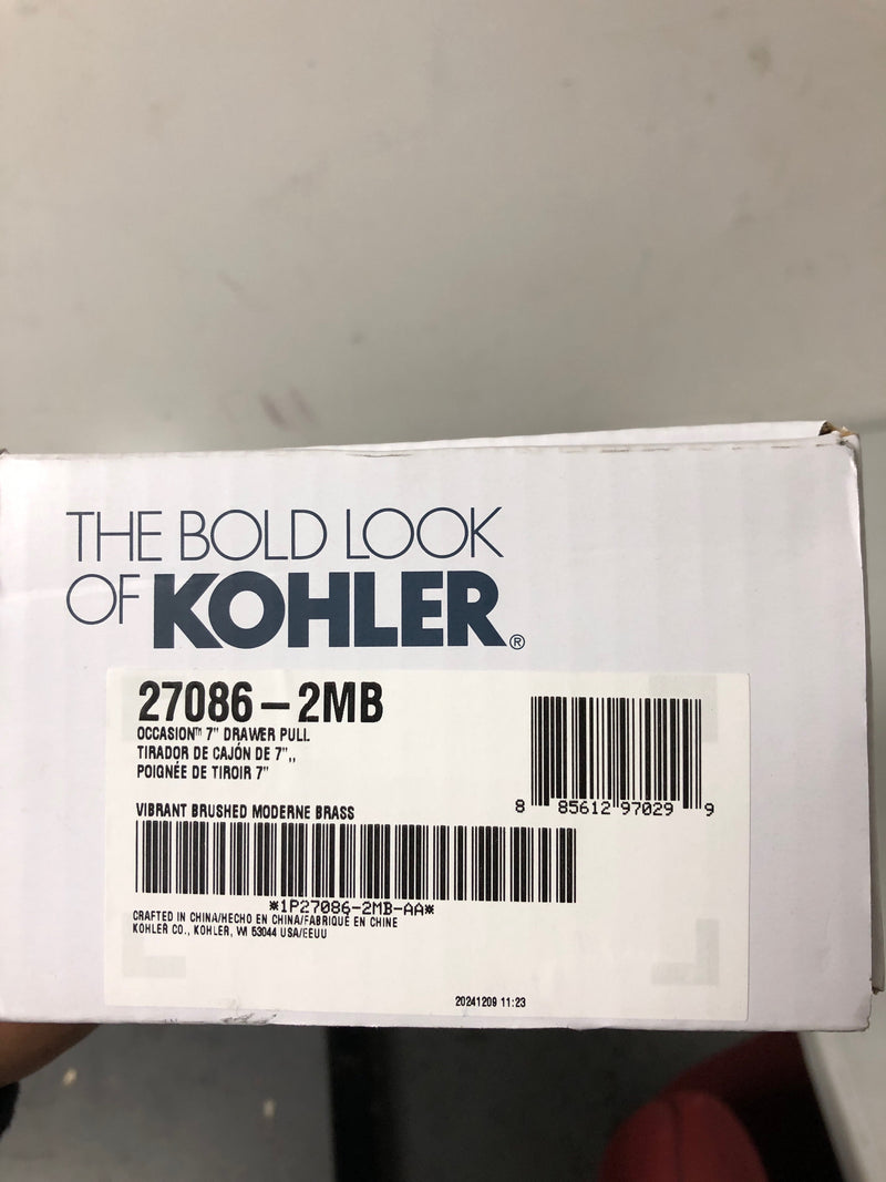 Kohler 27086-2MB Occasion 7 in. (176 mm) Center-to-Center Cabinet Pull in Vibrant Brushed Moderne Brass