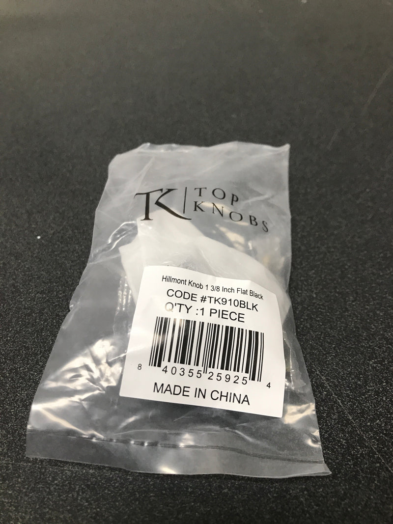 Top Knobs TK910BLK Hillmont 1-3/8 Inch Oval Cabinet Knob from the Lynwood Collection - Flat Black