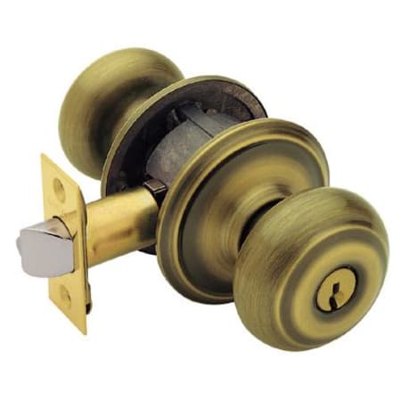 Schlage Georgian Keyed Entry Panic Proof Door Knob Set - Antique Brass