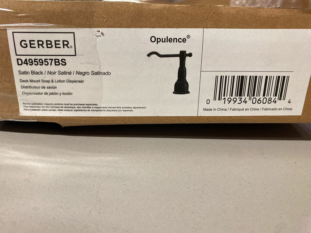 Gerber D495957BS Opulence Deck Mounted Soap / Lotion Dispenser - Satin Black