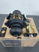 Schlage F51AGEO622WKF F51A Georgian 622 WKF Wakefield Deco Rose Entry Door Lock, Matte Black