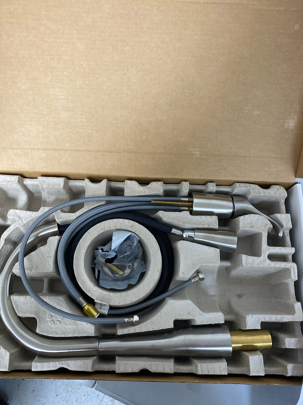 Kohler K-647-VS Simplice Two-Hole Kitchen Sink Faucet with 16-1/8" Pull-Down Swing Spout, DockNetik Secure Docking System, and a 3-Function Sprayhead Featuring Sweep Spray - Stainless Steel