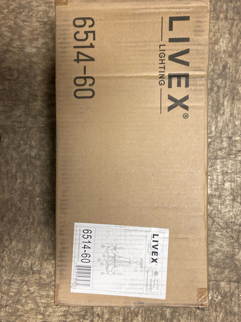 Livex Lighting 6514-60 Pennington 4 Light Pendant with Crystal Accents - Antique White