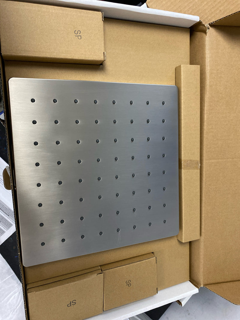 Delta 342701-SP Modern Square Non Shared Function Shower System Package with 1.75GPM Single Function Shower Head and Hand Shower - Includes Rough-In - SpotShield Brushed Nickel