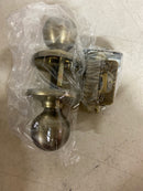 Kwikset 200P-5 Polo Passage Door Knob Set with Round Rose - Antique Brass