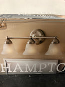 Hampton bay EGM1393A-4/BN Ashhurst 3-Light Brushed Nickel Classic Traditional Bathroom Vanity Light with Frosted Glass Shades