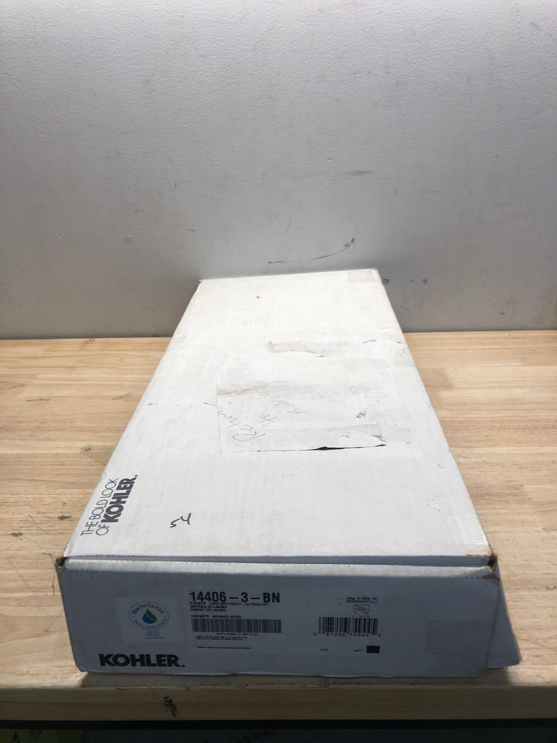 Kohler K-14406-3-BN Purist 1.2 GPM Widespread Bathroom Faucet with Pop-Up Drain Assembly - Brushed Nickel