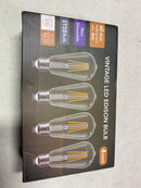 Yansun H-FB04004W6E26-4 ST58 E26 Medium Base 60 Watt Equivalent Vintage LED Edison Filament Light Bulb Warm White 2700K (4-Pack)