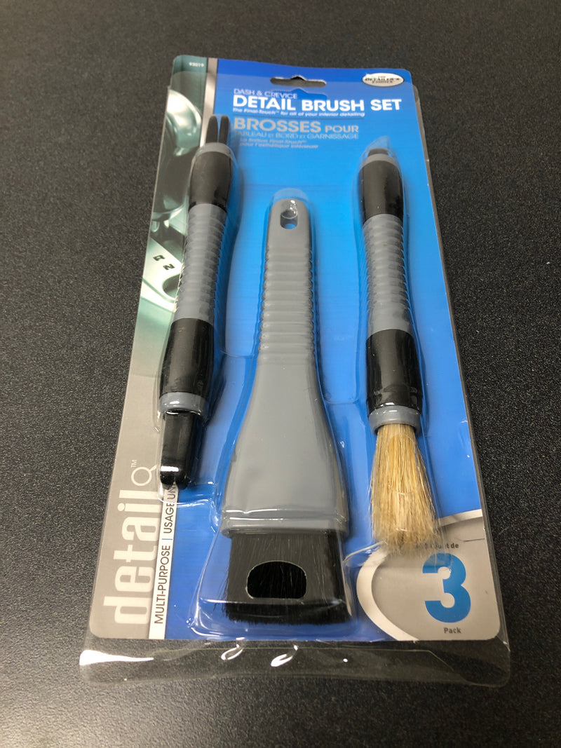 Carrand 93019 Vent, Dash, and Crevice Detail Brush Set , Gray