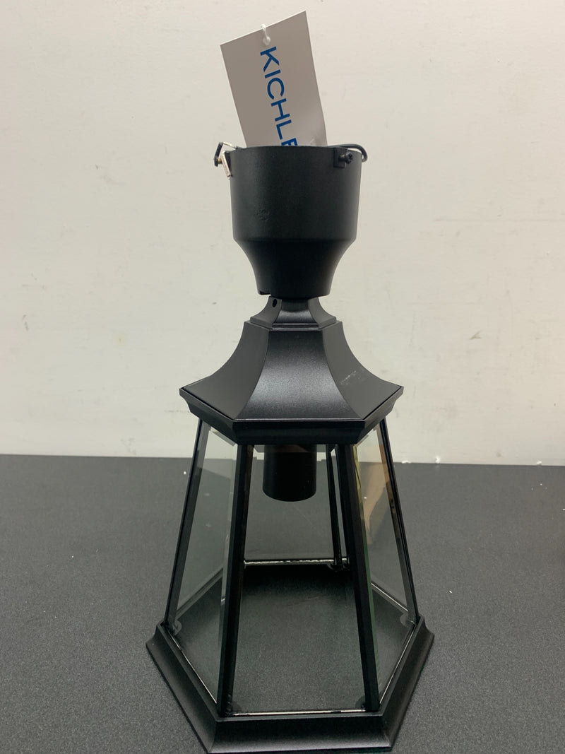 Kichler 9956BK Madison Single Light 10" Wide Outdoor Post Light with Clear Beveled Glass Panels - Black