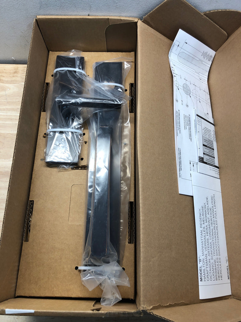 Emtek 3348US10B Lugano Single Cylinder Keyed Entry Brass Mortise Handleset - Oil Rubbed Bronze